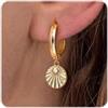 Dochais Orecchini a Perno in Argento Sterling S925 Placcato in Oro 14K Delicati Orecchini a Goccia Pendenti Leggeri Orecchini Per Dormire Ipoallergenici Per Donne Ragazze (Conchiglia d'oro)