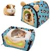 Tkxjry Porcellino d'India, con chiusura lampo rimovibile, casetta per criceti, 35 x 29 x 29 cm, letto per piccoli animali, per conigli nani, cincillà, criceto (motivo leopardato blu) (S)