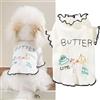 Yaopelky Abbigliamento per cani di piccola taglia, a maniche lunghe, traspirante, per cuccioli, grazioso costume estivo con volant, maglietta estiva per gatti, camicia per chihuahua,bianco, M,2,5-4