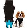 Suitical Recovery Suit Cane, XS, Nero | Ricambio per collare elettrico e cono - Spay, Neuter, ferite e leccare - collo a coda 45,7 - 61 cm - peso 8,2 - 12,7 kg