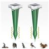 outsweat Dissuasori per Talpe, 3 Modalità di Vibrazione Scaccia Talpe con Luce LED, Solare e Impermeabile Dissuasori per Scoiattolo, Ratti e Serpenti, per Prati, Cortili e Giardini (2 Confezione)