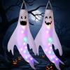 Fancysky Decorazioni di Halloween Fantasma da Appendere con Luci LED a Colori, 2 Pezzi Manica a Vento Fantasmi Appeso di Hallowee n, Bandiere Windsocks Fantasma, Decorazioni Halloween Esterno Giardino