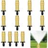 AOOWU 12 Pezzi Ugello Atomizzatore Regolabile per Tubo 4/7 mm, Ugelli Atomizzatori in Ottone, Nebulizzazione Nozzle, Irrigatori Atomizzatori, Emettitori di Irrigazione a Spruzzo per Prato, Giardin
