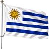 TECHZOCO Bandiera dell'Uruguay 90 x 150 cm, bandiera dell'Uruguaya con 2 occhielli in ottone, bandiera della Coppa del Mondo, bandiera del Paese per esterni, materiale poliestere, resistente al vento e alla
