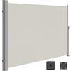 SONGMICS Paravento da Esterno, Tenda da Sole Laterale, Antiruggine, Estensibile, 200 x 300 cm, Frangivista, Parasole Ombreggiante, Tenda da Esterno Balcone Terrazzo Giardino, Beige GSA200K02