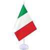 Fezf 1 Pezzo Bandiera Nazionale Italiana Decorativa Da Scrivania, Mini Bandiera Italiana,Asta Singola in Plastica Bianca,Confezione Singola,Per Decorazioni Di Casa,Bar,Party Calcistico