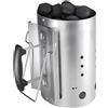 Brigros MasterCook - Ciminiera Accenditore Barbecue con Impugnatura di Sicurezza in Alluminio, Accendi Carbonella Barbecue Diametro 19 Cm E Altezza 30 Cm, Capienza Oltre 1,5 kg