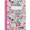 Miquelrius - Quaderno spillato A5 a quadretti, 48 fogli di carta extra opaca da 70 g/m², rilegatura spillata, copertina in cartoncino plastificato, risguardo stampato, spazio per il nome, Flower