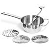 Forgast Passaverdure Manuale Professionale in Acciaio Inox, Passatutto con 3 Dischi per Zuppe, Vellutate, Purè, Verdura e Fruta, Lavabile in Lavastoviglie
