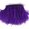 Sowder, orlo sfrangiato con piume di struzzo con nastro di raso per abito, per cucito, artigianato, costumi, decorazioni, confezione da 1,8 m Purple