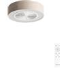 CREATE / WIND CLEAR EASY S/Ventilatore da soffitto con pale nascoste lino naturale con telecomando / 40W, Silenzioso, Ø50 cm, luce LED 3 temperature, temporizzatore, funzione estate-inverno
