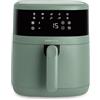 CREATE Friggitrice ad aria Dual Heat, friggitrice ad aria da 6,5 l, con doppia resistenza verde salvia, calore su e giù, 6-7 porzioni, 10 programmi, controllo touch, controllo del tempo e della