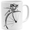 OM3® Tazza da bicicletta in stile retrò per bicicletta | Tazza in ceramica | 11oz 325 ml | Fun Bicycle Ciclisti | Bianco