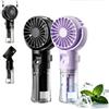 Flanliy Ventilatore a mano con raffreddamento ad acqua, mini ventilatore a batteria ricaricabile con 4 velocità, mini ventilatore portatile a mano per ufficio, viaggi e campeggio