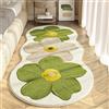 Hearda Tappeto Morbido Pelo Corto Moderno, Tappeto Imitazione Cashmere Camera da Letto Salotto con Fondo Antiscivolo Stile Fiore Tappetino Lavabile per Soggiorno (Verde + Beige,60x160cm)