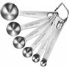 CLVEDU Set di 6 cucchiai dosatori, 1/8, 1/4, 1/2 TSP, 1 cucchiaio, 1/2 cucchiaio, 1 cucchiaio, in acciaio inox per cucinare, cuocere, barattoli per spezie e ingredienti liquidi