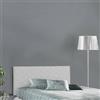 Talamo Italia - Letto piazza e mezza Cleo, Testata in ecopelle a muro, 100% Made in Italy, adatta a letto da una piazza e mezza, Cm 130x60, Bianco