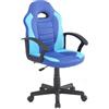 Dmora - Sedia da Gaming Hervey, Poltrona da Gaming Ragazzo, Sedia da scrivania, Cm 56x55h89/100, Blu e Azzurro
