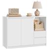 VASAGLE KAILYN Collezione - Credenza, Mobiletto, Armadietto da Cucina, Ripiani Regolabili, 3 Cassetti, 103,3 x 40 x 74 cm, per Soggiorno Cucina Studio, Bianco e Grigio BBK273W21