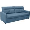 SHIITO | Modello Lorca - Divano letto a 3 posti con apertura a trascinamento | Massimo relax e comfort | 209 x 86 x 100 cm - Colore blu