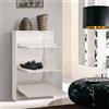 Dmora - Scarpiera a tre ante con ribalta in legno, colore bianco, cm 62 x 18 x 114