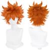 Sniivoo Parrucca corta arancione anime per uomini Halloween cosplay parrucca