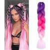 jooceebaby Viola/Rosa Rosso/Rosa Chiaro Extension Per Treccine Africane 24 Treccia Capelli Colorate Ombre Jumbo Treccia Extension Capelli Fibra Sintetica Treccia Di Scatola Synthetic Braiding Hair