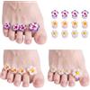 BHUBEB Separatore Dita Piede in Silicone, 24 Pezzi Divaricatore Dita Piedi a Forma di Fiore per Smalto Unghie Piedi, Distanziatore Dita Piedi Morbido per Pedicure, Manicure e Nail Art
