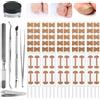 SEASJHBAY Set di 96 unghie incarnite, correzione delle unghie incarnite, per la correzione delle unghie incarnite, con cuscinetti a forma di C, toppe e strumenti in acciaio inox