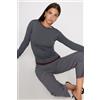 Tezenis Maglia Maniche Lunghe Scollo Barchetta Viscosa Donna Grigio