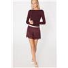 Tezenis Maglia Maniche Lunghe Scollo Barchetta Viscosa Donna Rosso