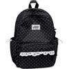 Generico Polka Dot Backpack Lace Backpack Y2k Aesthetic Large Laptop Daypack (Black,Without charm)
