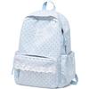 Generico Polka Dot Backpack Lace Backpack Y2k Aesthetic Large Laptop Daypack (Blue,Without charm)