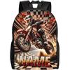 ASD Jewerly Personalizzato Dirt Bike Themed Backpack Regalo, nome personalizzato Motocicletta Motocross Motocicletta Stampa Casual Backpack Borsa Daypack per laptop