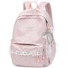 Generico Polka Dot Backpack Lace Backpack Y2k Aesthetic Large Laptop Daypack (Pink,With charm)