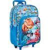 PERLETTI Zaino Trolley Paw Patrol Bambino Scuola Materna Zainetto Rotelle | Bambini 3 4 5 6 Anni Tasca Frontale Spallacci Imbottiti Azzurro Blu Asilo