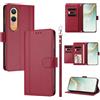 linsuyu Cover Compatible con OnePlus Nord CE4 Lite 5G,Compatible con Oppo K12X (China) 【Design a portafoglio due scomparti per carte】 Custodia per cellulare Red