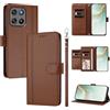 linsuyu Cover Compatible con Motorola Moto G67 Power / G57 Power / G100 2025 / G100S 2025 【Design a portafoglio due scomparti per carte】 Custodia per cellulare Brown