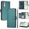 linsuyu Cover Compatible con Motorola Moto G52 4G / G82 5G / G71S 5G 【Design a portafoglio due scomparti per carte】 Custodia per cellulare Green