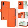 linsuyu Cover Compatible con Motorola Moto E7 Power 2021 / E7i Power 【Design a portafoglio due scomparti per carte】 Custodia per cellulare Orange