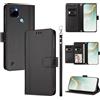 linsuyu Cover Compatible con Realme C21Y / C25Y 【Design a portafoglio due scomparti per carte】 Custodia per cellulare Black