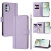 linsuyu Cover Compatible con Motorola Moto E32S / E32 / G22 【Design a portafoglio due scomparti per carte】 Custodia per cellulare Purple