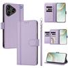 linsuyu Cover Compatible con ZTE Blade A76 4G 【Design a portafoglio due scomparti per carte】 Custodia per cellulare Purple