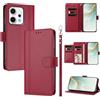 linsuyu Cover Compatible con Oppo Reno14 Pro 5G 【Design a portafoglio due scomparti per carte】 Custodia per cellulare Red