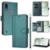 linsuyu Cover Compatible con Motorola Moto E7 Power 2021 / E7i Power 【Design a portafoglio due scomparti per carte】 Custodia per cellulare Green