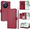 linsuyu Cover Compatible con TCL 50 Nxtpaper / 50 Pro NXTpaper,Compatible con TCL P10 【Design a portafoglio due scomparti per carte】 Custodia per cellulare Red