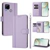linsuyu Cover Compatible con Realme 7i (Global) / C12 / C15 / C25 / C25s,Compatible con Realme Narzo 30A / Narzo 20 【Design a portafoglio due scomparti per carte】 Custodia per cellulare Purple