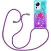YAMCCCSE Custodia con Cordino per Xiaomi 13 Lite, Liquid Quicksand Cover con Collana Practical Stylish, Trasparente Silicone Glitter Liquido Antiscivolo Case per Cellulare Girocollo