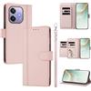 linsuyu Cover Compatible con Oppo A5X / A3X 2024 / A3 2024 / A60 5G / A40 / A40M / A5I 【Design a portafoglio due scomparti per carte】 Custodia per cellulare Pink
