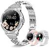 Iaret Smartwatch Donna Chiamate Bluetooth, 1.32'' HD Smart Watch Fisiologia Femminile SpO2 Sonno Cardiofrequenzimetro Contapassi, 20 modalità Sport Notifiche Messaggi Orologio Android iOS, Argento